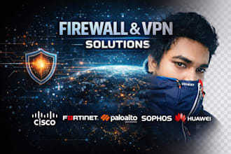 configure firewall and VPN of cisco fortinet paloalto sophos huawei checkpoint