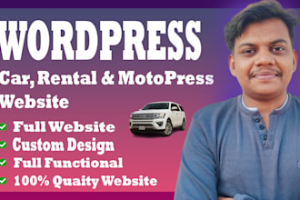 design car dealership, car rental or motopress booking website