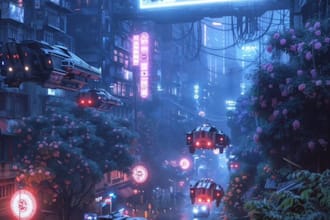 make cyberpunk sci fi background art illustration
