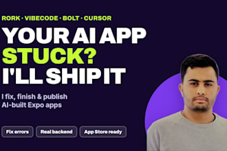fix your rork, vibecode or bolt ai generated app and publish it