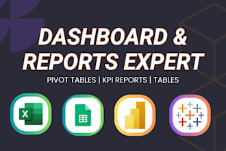 create excel dashboard, pivot table, charts and reports