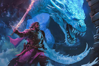 design dnd art, character fantasy illustration for dnd party