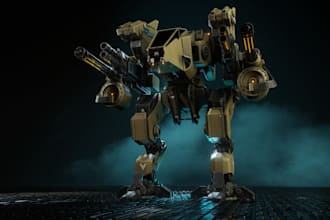 special 3d game asset, weapon, scifi mech, 3d prop,  game, animation, ue5 rig