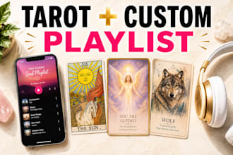 deliver tarot and curated playlist for love job or life path