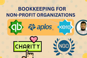 manage nonprofit  and charity  bookkeeping in aplos , quickbooks , or xero