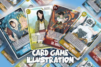 draw oustanding card game illustration for you