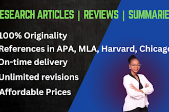 write well researched articles, reviews, and summaries