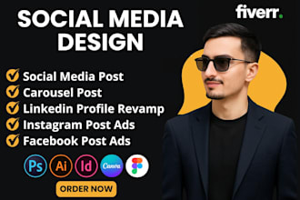 design social media posts, carousel post, ads for instagram, facebook, linkedin