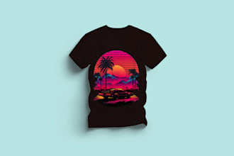 streetwear style, vaporwave, synthwave, christian t shirt design