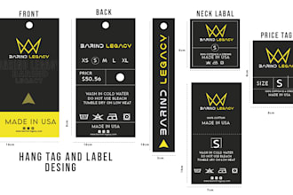 custom hand tag design for clothing and fashion brands
