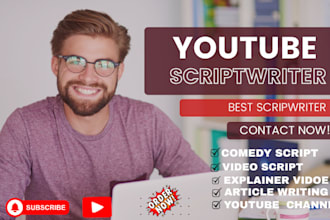 be your youtube script writer, and video scriptwriter