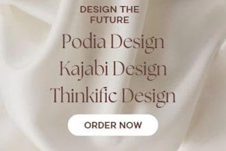 create landing page, sales page, podia website, kajabi, thinkific website