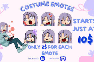 create cute emotes for twitch discord or youtube