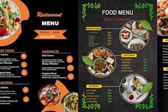 do food flyer, poster, food menu, restaurant menu, menu card, takeaway design