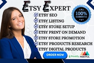 setup etsy shop, etsy print on demand, etsy digital product, etsy SEO, etsy rank