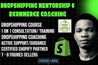 be your dropshipping mentor, shopify dropshipping consultant, dropshipping coach