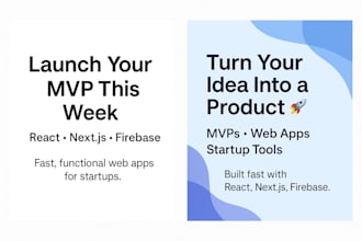 build your mvp fast with react, next js, or firebase