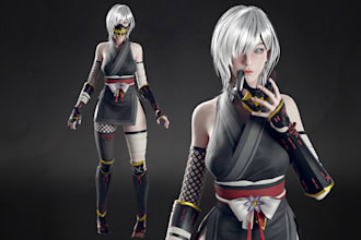 create 3d character models, 3d game character modeling for 3d game or animation