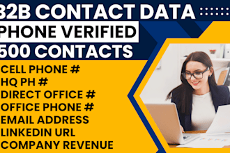 scrape targeted b2b leads with verified urls, emails, direct and cell phone nos