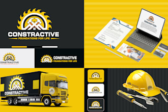 do construction real estate excavation property contractor hvac business logo