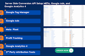 audit fix and setup google analytics 4, gads conversion tracking, meta pixel