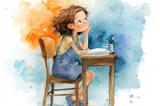 watercolor children book illustration
