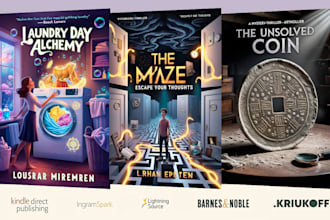 design a stunning book cover for amazon KDP, kindle, print