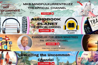 design an eye catching youtube channel banner and logo
