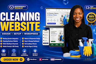 design a cleaning service website with booking koala and house cleaning booking
