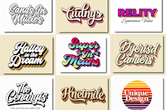 create unique retro script font and hand lettering urban streetwear logo design
