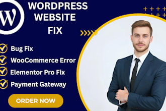 fix wordpress website bugs errors elementor issues woocommerce bugs fix