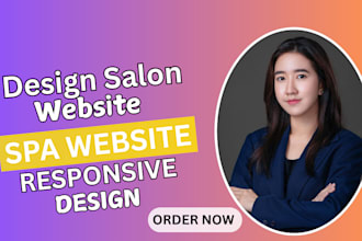 design a stunning spa beauty salon, or hair extension website with boking system