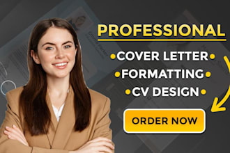 do professional CV design, resume formatting in any template