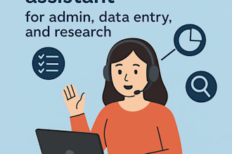 be your reliable virtual assistant for admin data entry and research