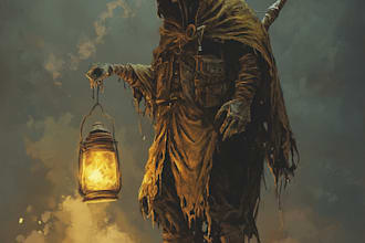 draw a fantasy horror and fantasy horror character
