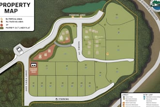 illustrate plot, plat, rv parking, site, property map design