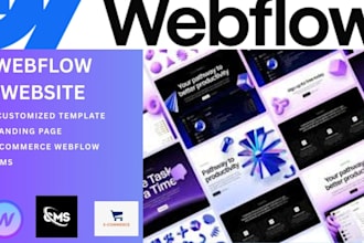 build webflow website, redesign customize template, landing page, ecommerce web