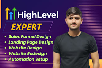 build gohighlevel sales funnel, go high level landing page, ghl website expert