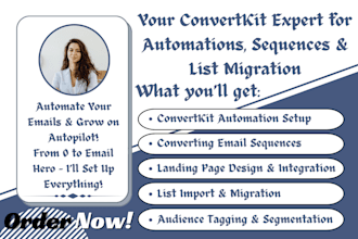 setup convertkit automation kit expert email sequence landing page migrate list