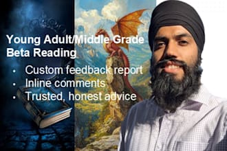 beta read your middle grade or young adult fantasy novel