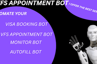 create  automated vfs visa appointment booking system inventory system custome