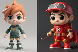 design 3d toy, 3d character, 3d model, doll, dnd, action figure for 3d printing