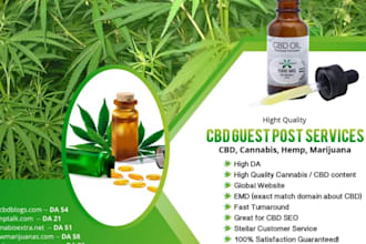 create cbd, cannabis, marijuana, and vape backlinks via guest post and SEO