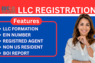 do USA llc registration, ein number, open US bank for US and non US resident
