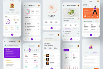 design modern UI UX for your fitness and wellness app