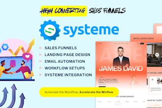 design systeme io funnel, systeme landing page, email automation