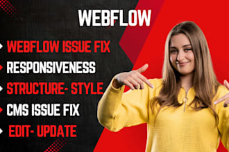 fix webflow website issue, optimize webflow, fix bug