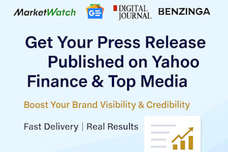 publish your press release on yahoo finance and top tier media