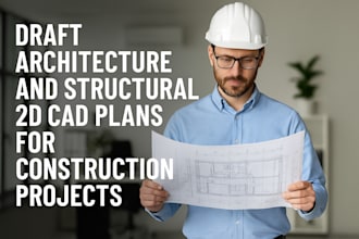 draft architecture and structural 2d cad plans for construction projects