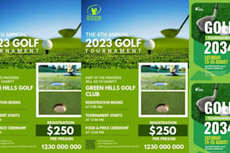 design sports flyer, hockey, football, golf, basketball